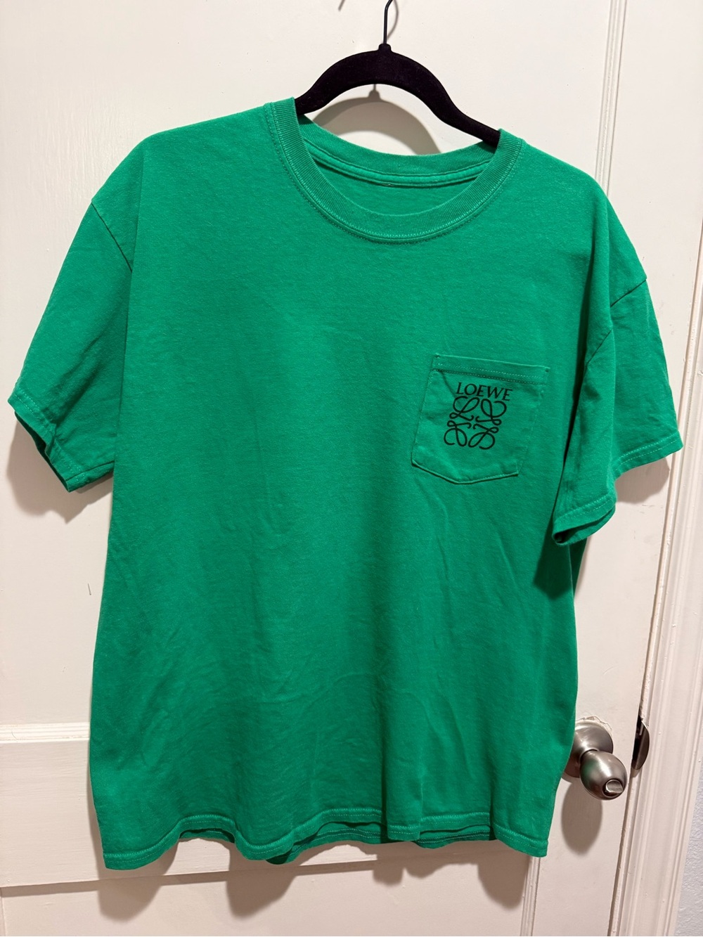 Loewe Men's Emerald Green Pocket Logo Short Sleeve Tee